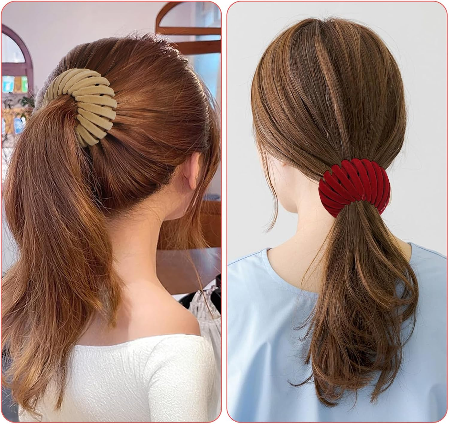 Oruola 4Pcs Bird Nest Hair Clip,Expandable Birds Nest Hair Clip for Women and Girls,Velvet Fabric Hair Nest for Women, Anti-Skid Design, Compatible with Thin and Thick Hair image number 4