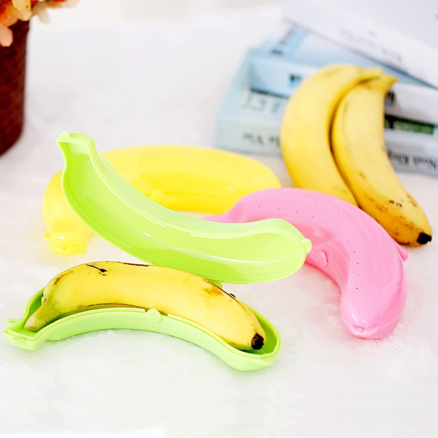 Portable Banana Holder Banana Boxes,3Pcs Banana Protector Storage Case Banana Box,Banana Case Banana Protector Banana Holder Banana Box,Plastic Banana Protector Box Banana Case Banana Container Box