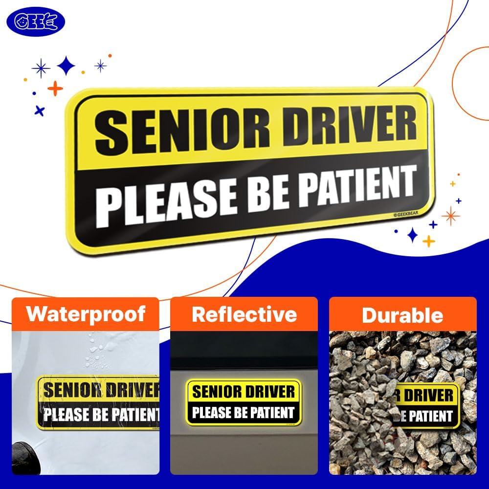 Senior Driver Magnet_Rectangular Type (1 Pack) (Navy/Blue) - Black/Black image number 6