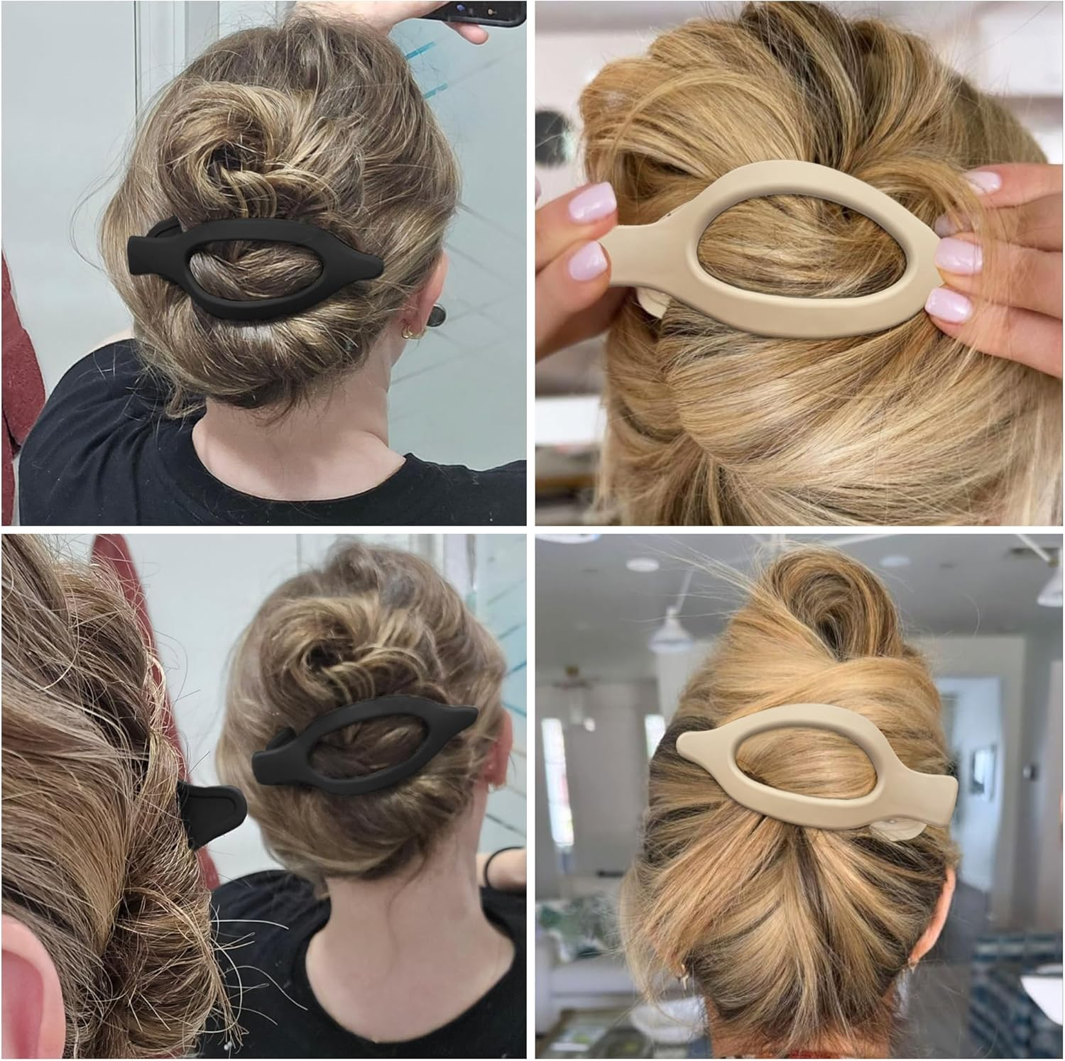 JOYOYO 4 Pcs Hair Claw Clips Flat Claw Clips for Women and Girls, Lightweight Non-Slip with Comb Teeth Strong Hold Large Size 4.5 Inch image number 1