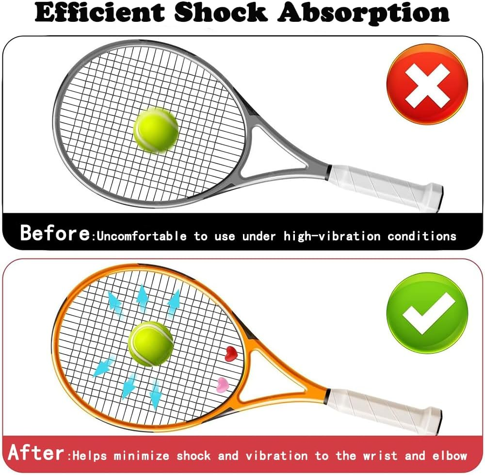 4Pcs Heart-Shaped Tennis Racquet Dampeners,Tennis Racket Shock Absorbers,Cute Silicone Shock Absorbers,Tennis Dampener for Racket,Tennis Racquet String Dampener,Tennis Vibration Dampener image number 2