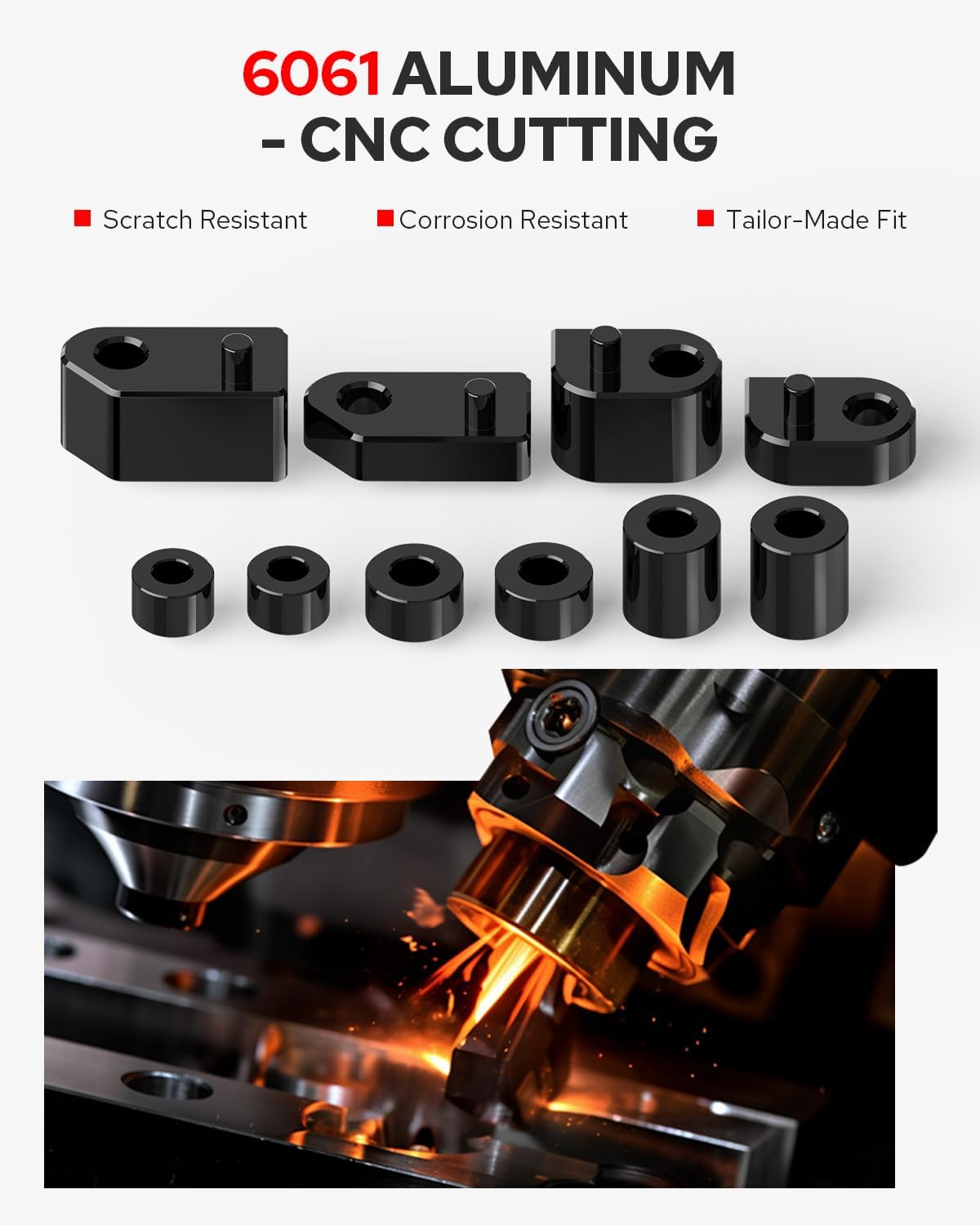 Benlari 1Inch &1.5Inch Driver Floorboard Extensions, Floorboard Spacer Extenders Kit Fit for Harley Touring Street Glide Road Glide Electra Glide Road King 2009-2024 FL Trikes 2009-2013, Black image number 2