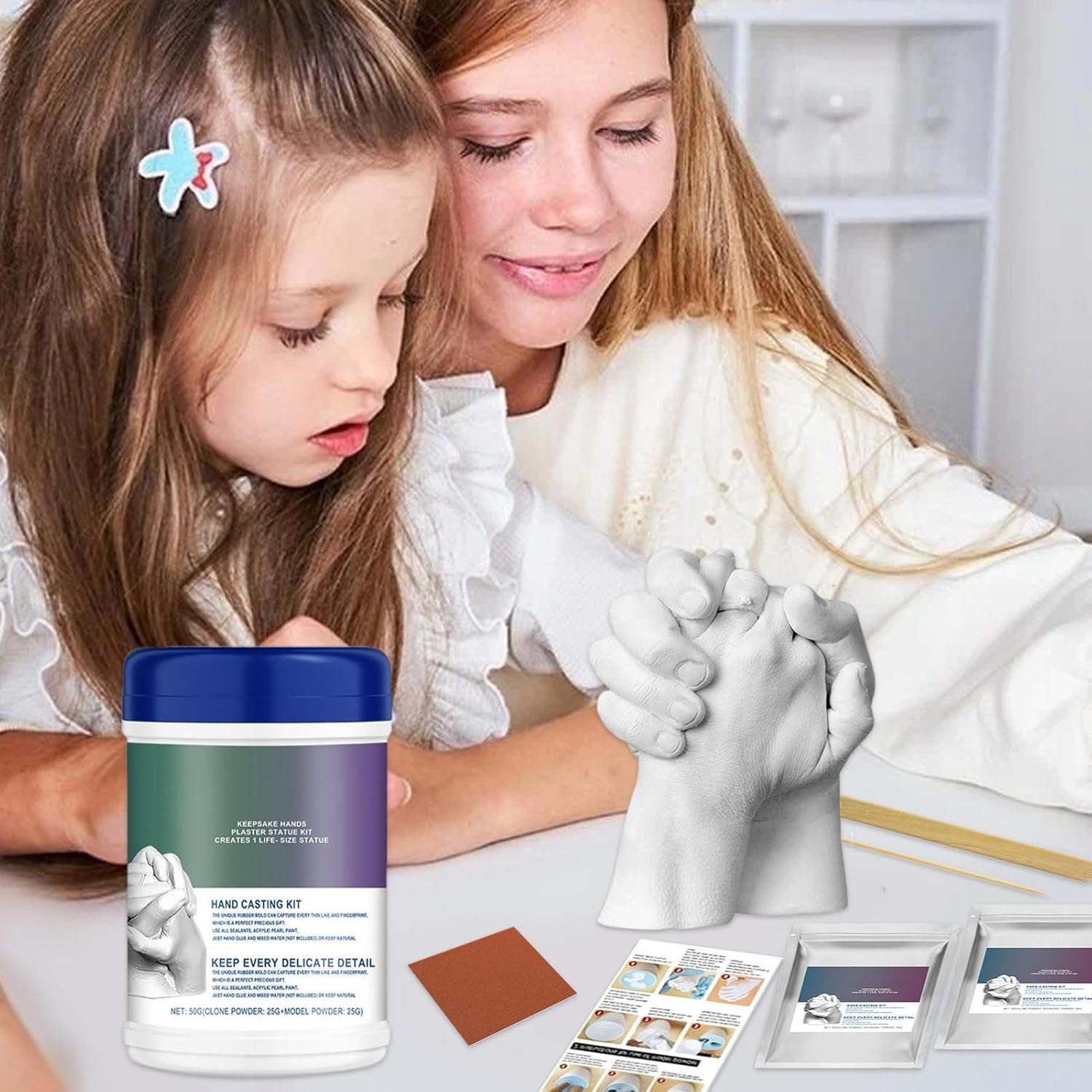 Plaster of Paris for Crafts - Casting Powder,Sculpture Supplies for Family Toddler Couple Children Adults Memorial Christmas Thanksgiving