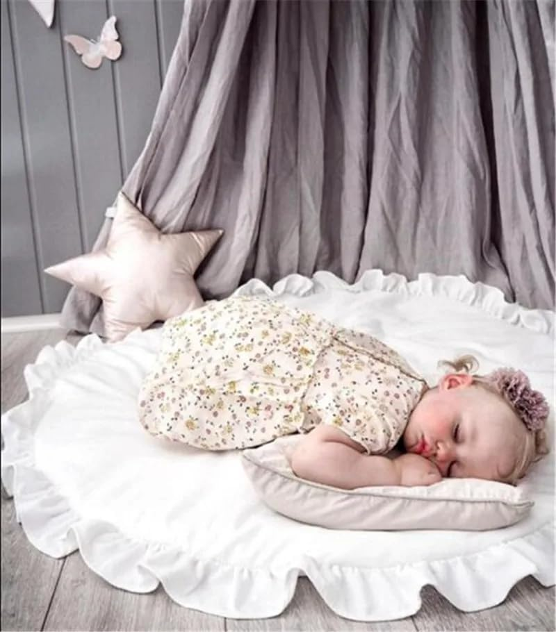 Baby Play Mat Cotton Game Blanket Crawling Pad round Infant Toys for Children Kids Rug Gym Activity Newborn Photography Props (Baby Pink) image number 2