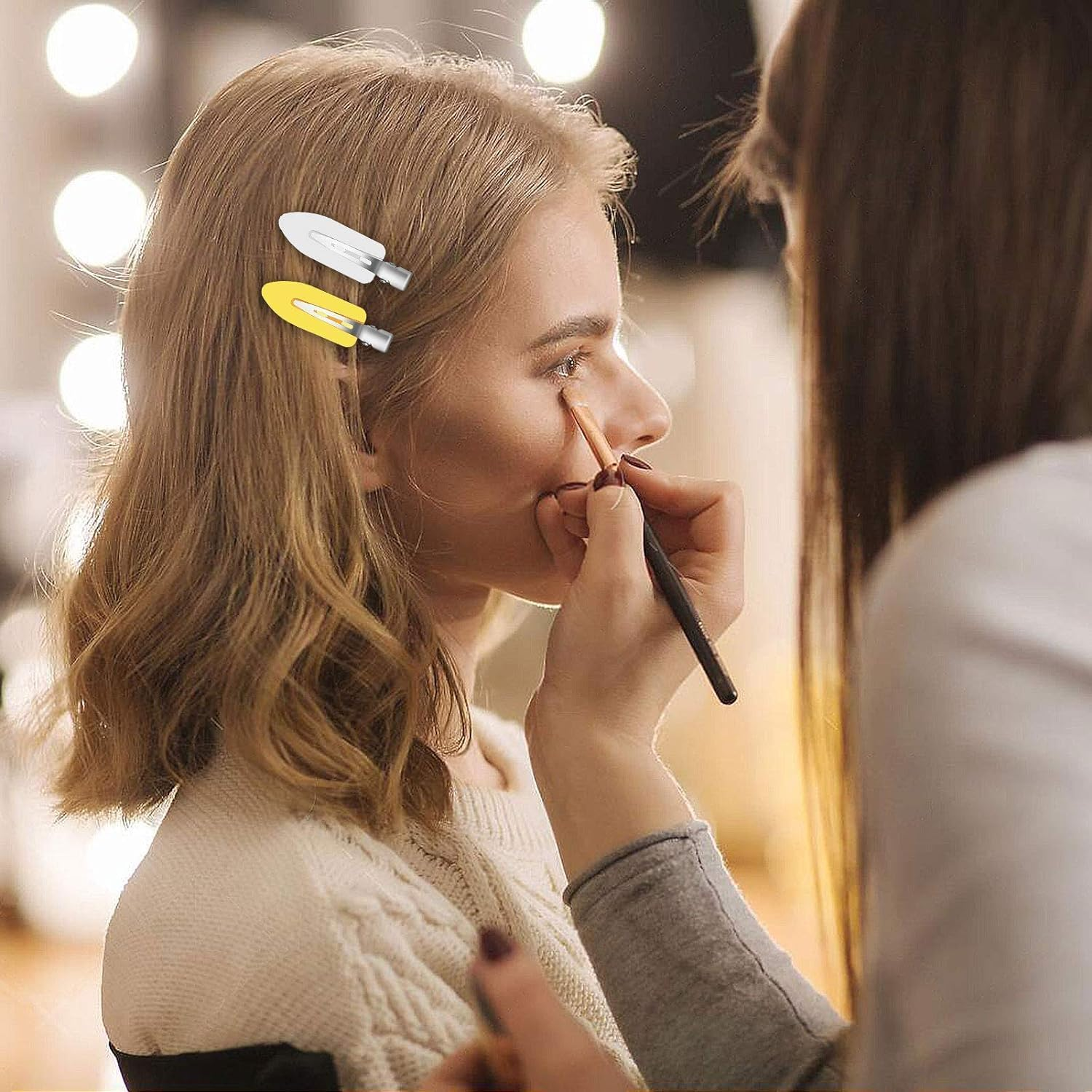 20Pcs No Bend Hair Clips, No Crease Curl Pin Clips Creaseless Hair Clips with Storage Box for Girls Women Make up Hair Styling (Pink, White, Black, Yellow, Green) image number 2