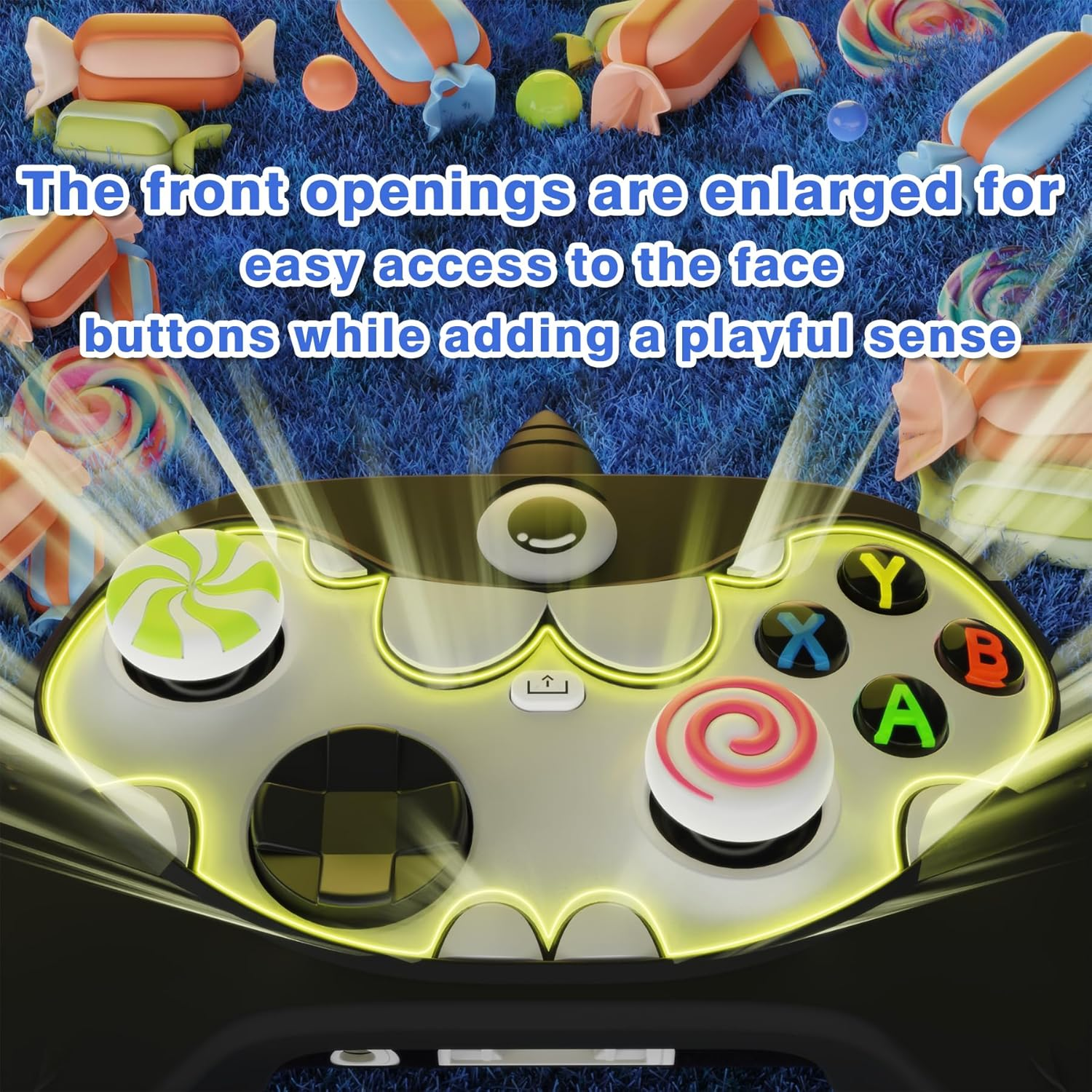 Playvital Monoeye Monster Cute Silicone Cover for Xbox Series X/S Controller, for Xbox Core Controller Grip Case, Anti-Slip, Full Protection, Includes Joystick Caps and Stickers, Black image number 4