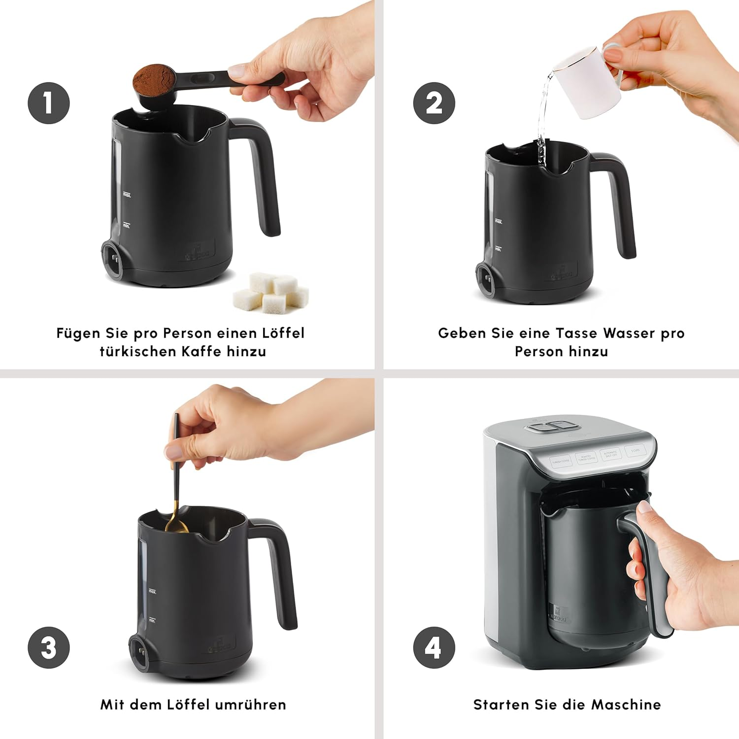 Karaca Hatır K&ouml;z 5 Cup Capacity Turkish Coffee Machine, Anthracite - Root image number 2