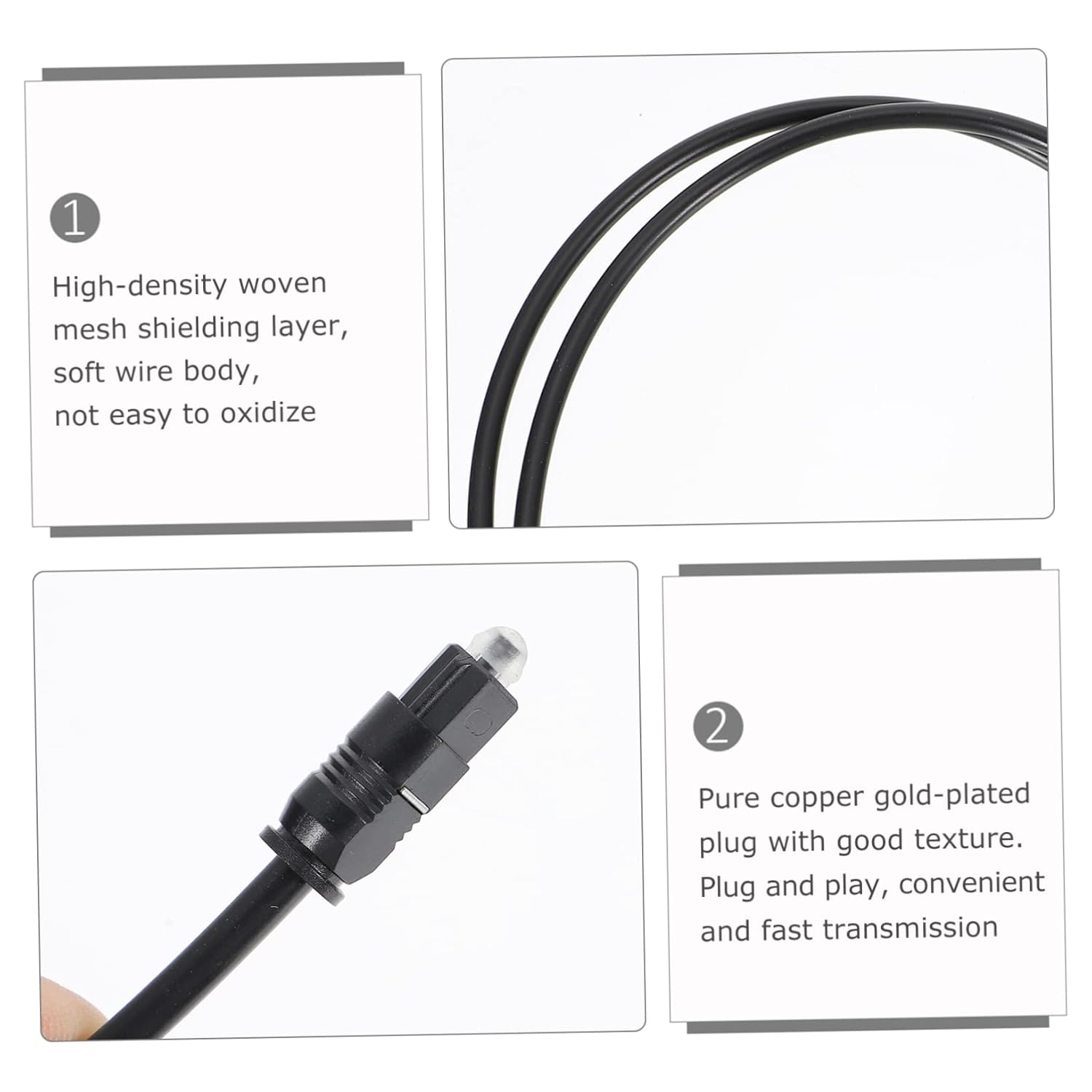 HOMSFOU 6Pcs Optical Audio Cable for Tv Digital Audio Cable for Home Theater Fiber Optic for Sound Bar Od Reliable Connection image number 1