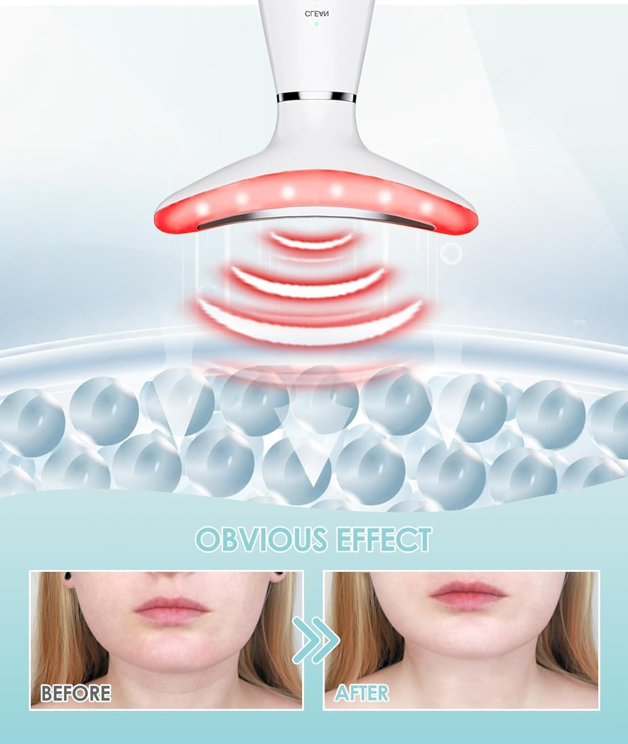 7 Color Neck Face Massager - Facial Massager Tool for Skin Care at Home, Vibrating Face Massager with Thermals, Galvanic Machines White image number 6