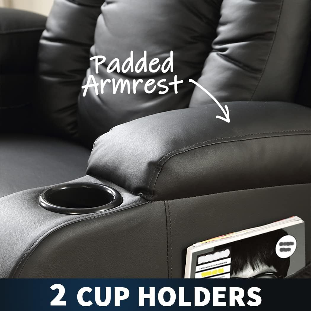 Levede Electric Recliner Chair Massage Chairs with Remote Control,Pu Leather Lounge Back Heated Sofa,Recliner,8 Points,5 Modes,Timer,Adjustable Lounge Sofa Chair for Living Room,150Kg Load - With 360&deg; Swivel image number 5