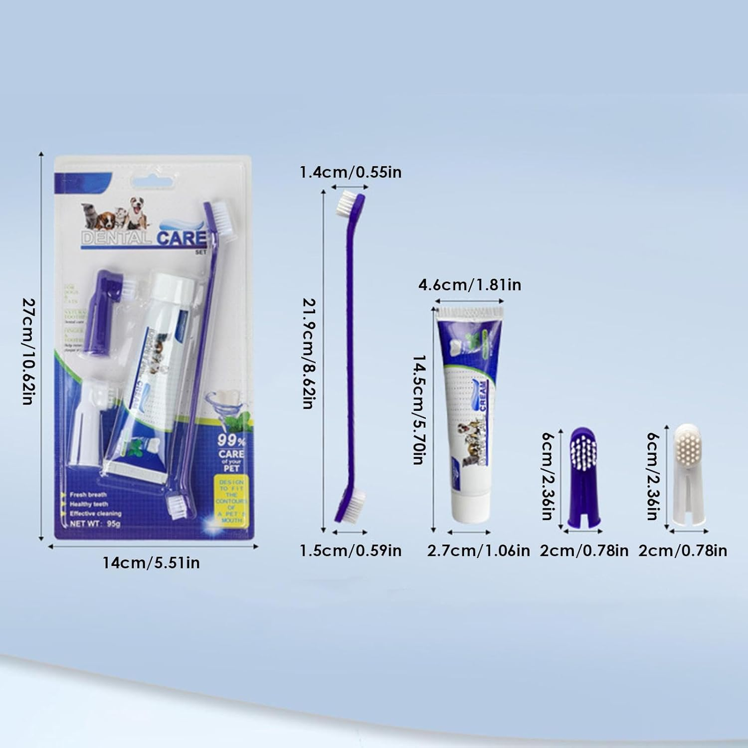Toothbrush and Toothpaste Kit for Cat, Puppy, Kitten | Complete Small Dogs Teeth Care Set for Home, Store, Hospital, Shelter Helves - Vanilla image number 2