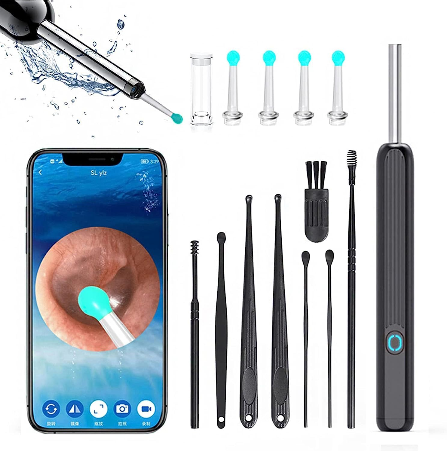 Ear Wax Remover, Ear Cleaner Ear Wax Removal Kit with Camera, 1296P HD Ear Cleaner with 6 LED Lights, Wireless Ear Wax Remover Otoscope for Iphone, Ipad & Android Smart Phones (2) image number 5