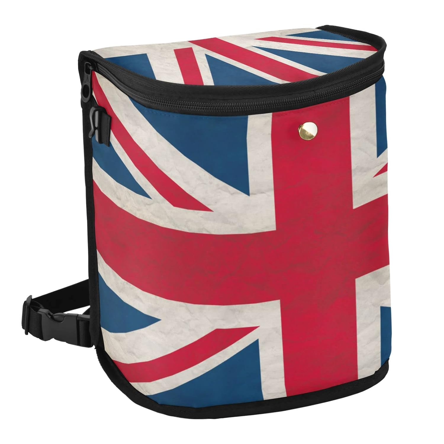 Quteprint Vintage British UK Flag Car Trash Can with Lid, Car Garbage Bag Can Hanging Storage Bag Leakproof Vehicle Car Organizer Accessories Trash Bag Bin Toy Cooler Food Container for Car SUV image number 1