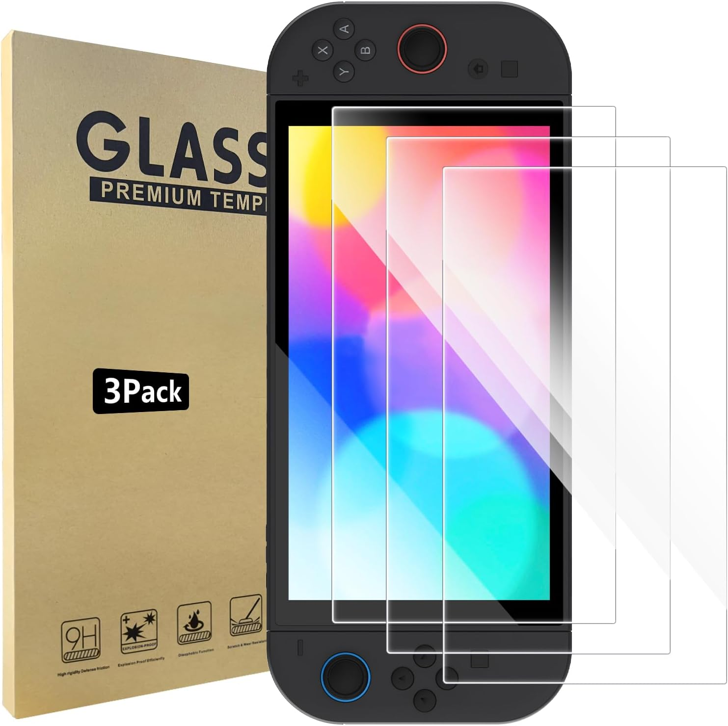 Bigqin 3PCS Screen Protector Compatible with Nin-Ten-Do Switch 2 2025 Tempered Glass Screen Protector, HD Clear, 9H Hardness, Bubble Free, Anti-Scratch Protection Film image number 3