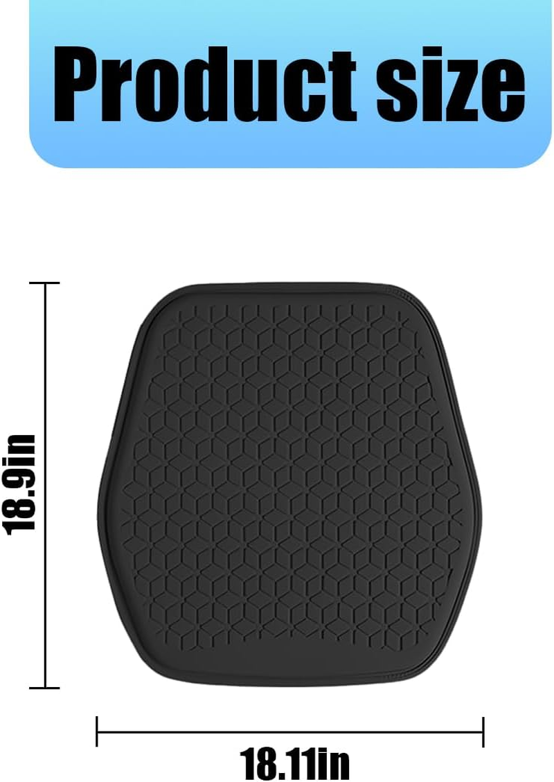Gel Car Seat Cushion, Non-Slip & Comfortable Automotive Chair Protector Pad for Driving, Breathable Vehicle Interior Mat Cover Accessories, Universal for SUV Sedan Truck (Black) - Grey image number 5