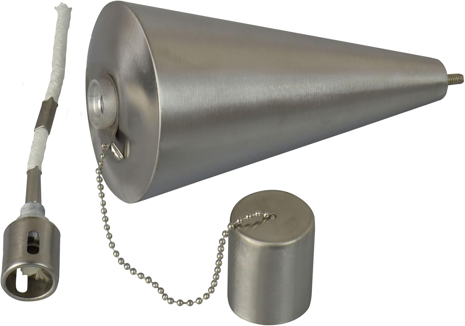 Harbour Housewares Metal Garden Torches - Cone - Pack of 6-146Cm Silver Garden Torches Lighting Modern Outdoor Lighting Paraffin Oil Lamp Candle Flame Lantern for Parties, Outdoor Events, Bbqs image number 6