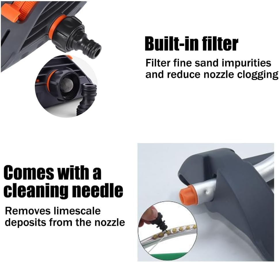 Garden Lawn Sprinkler, Oscillating Square Sprinkler, 4 Adjustable Sprinkler Range, Garden Sprinkler 180&deg; Large Areas image number 1