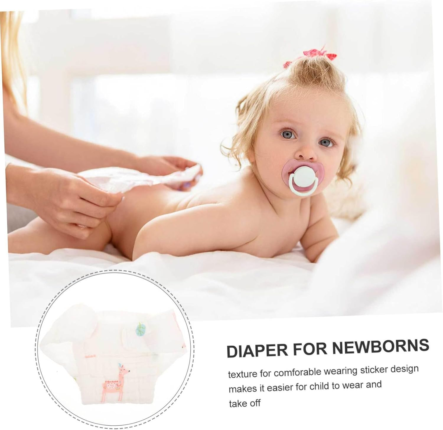 Abaodam 2 Pcs Cotton Reusable Baby Diaper Pants for Infants Washable Cotton Diapers for Newborns Random Styles Soft and Comfortable