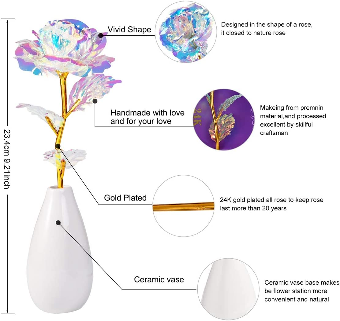 Birthday Gifts for Women, Gifts for Mom on Mothers Day, Artificial Rose Flower & Vase Gifts for Her Wife Grandma from Daughter Christmas, Valentine'S Day, Mother'S Day, Thanksgiving, Anniversary image number 4