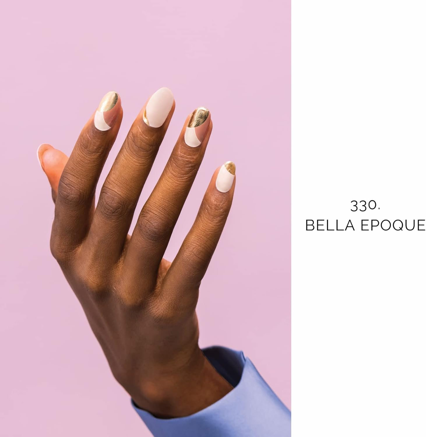 NAILOG Semi Cured Gel Nail Strips (20 Extra Long Nail Stickers) | Glossy & Long Lasting Soft Gel Finish Nail Wrap| Belle Epoque