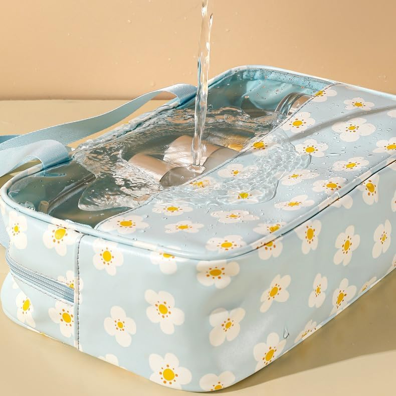 AIMALL 3PCS Large Capacity Transparent Waterproof Makeup Travel Toiletry Bag Set, Clear PVC Organizer for Cosmetics, Toiletries, and Accessories, Multiple Sizes - Purple image number 6