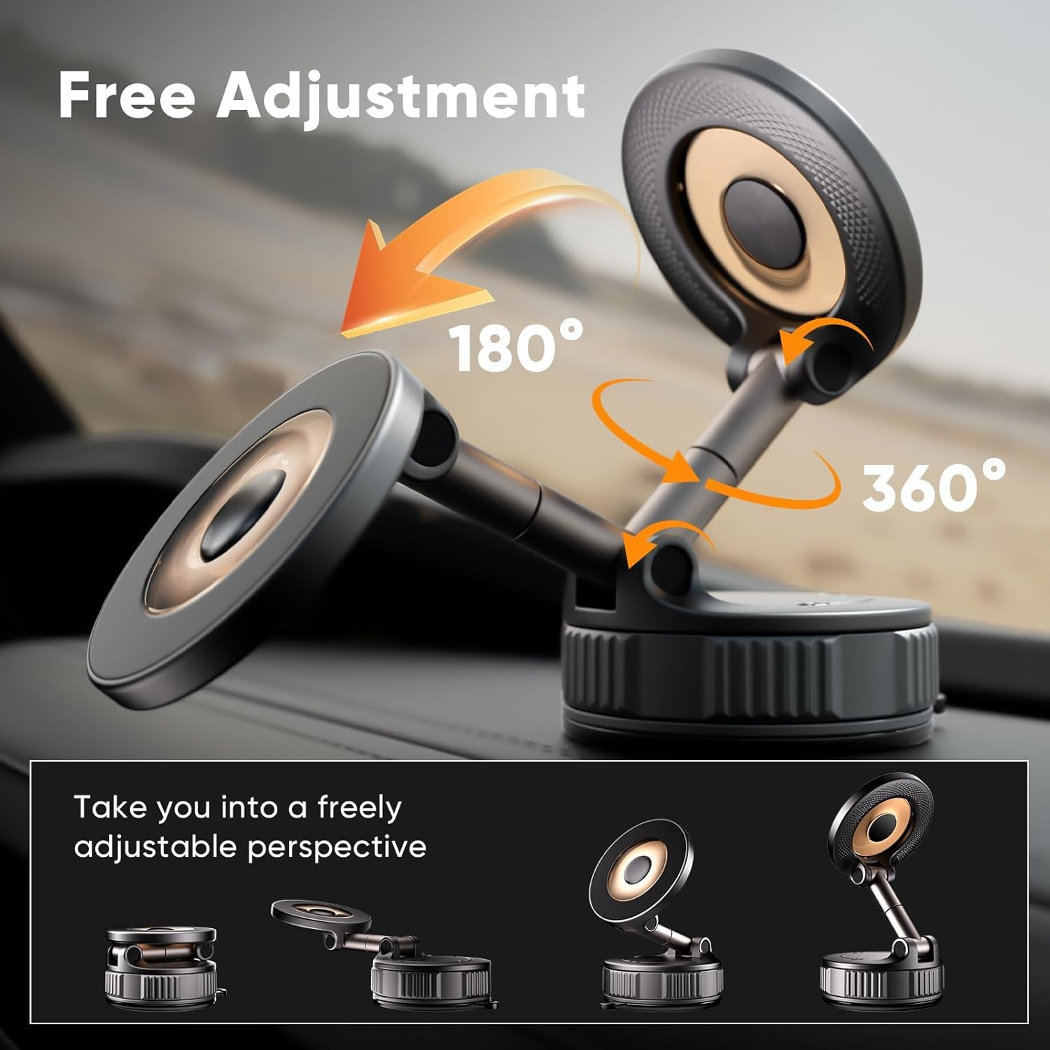 Magnetic Phone Holder for Car [120+ LB Strongest Suction & 2800Gf Strongest Magnetic] 360&deg; Adjustable Car Phone Holder for Magsafe Phone Holders for Your Car for Iphone 17 Pro Max 16 15 14 13 12 Plus image number 3