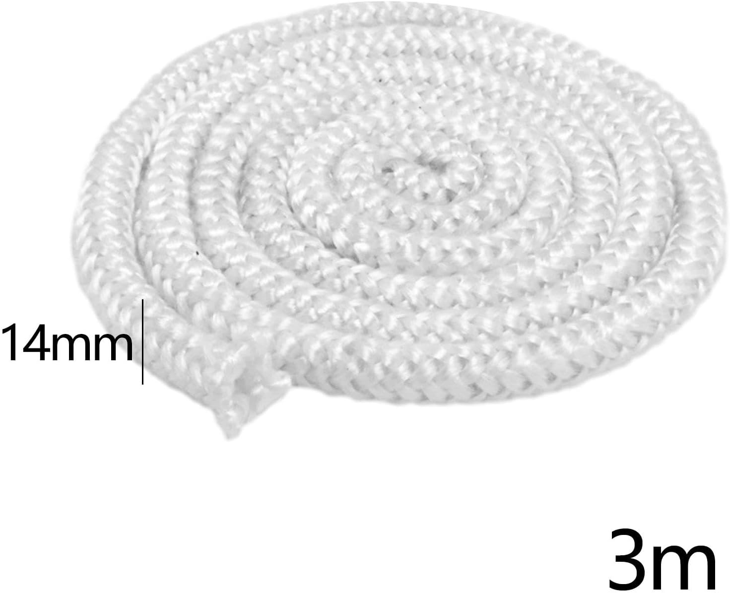 Qianly Fireplace Seal Rope Cord Fireplaces Fibreglass Rope Replacement Door Gasket 1Pcs, 14Mmx3M image number 1