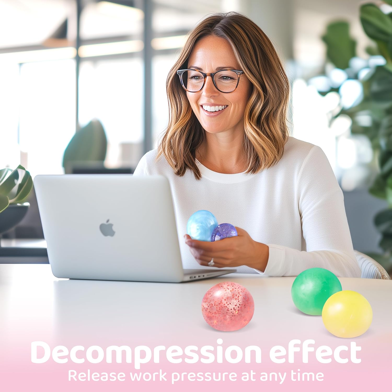 JOYIN 24 Pcs Squeeze Sensory Stress Balls, Autism Sensory Squishy Toys Stress Balls for Adults Kids, Autism Hyperactivity, Stress Relieve image number 5