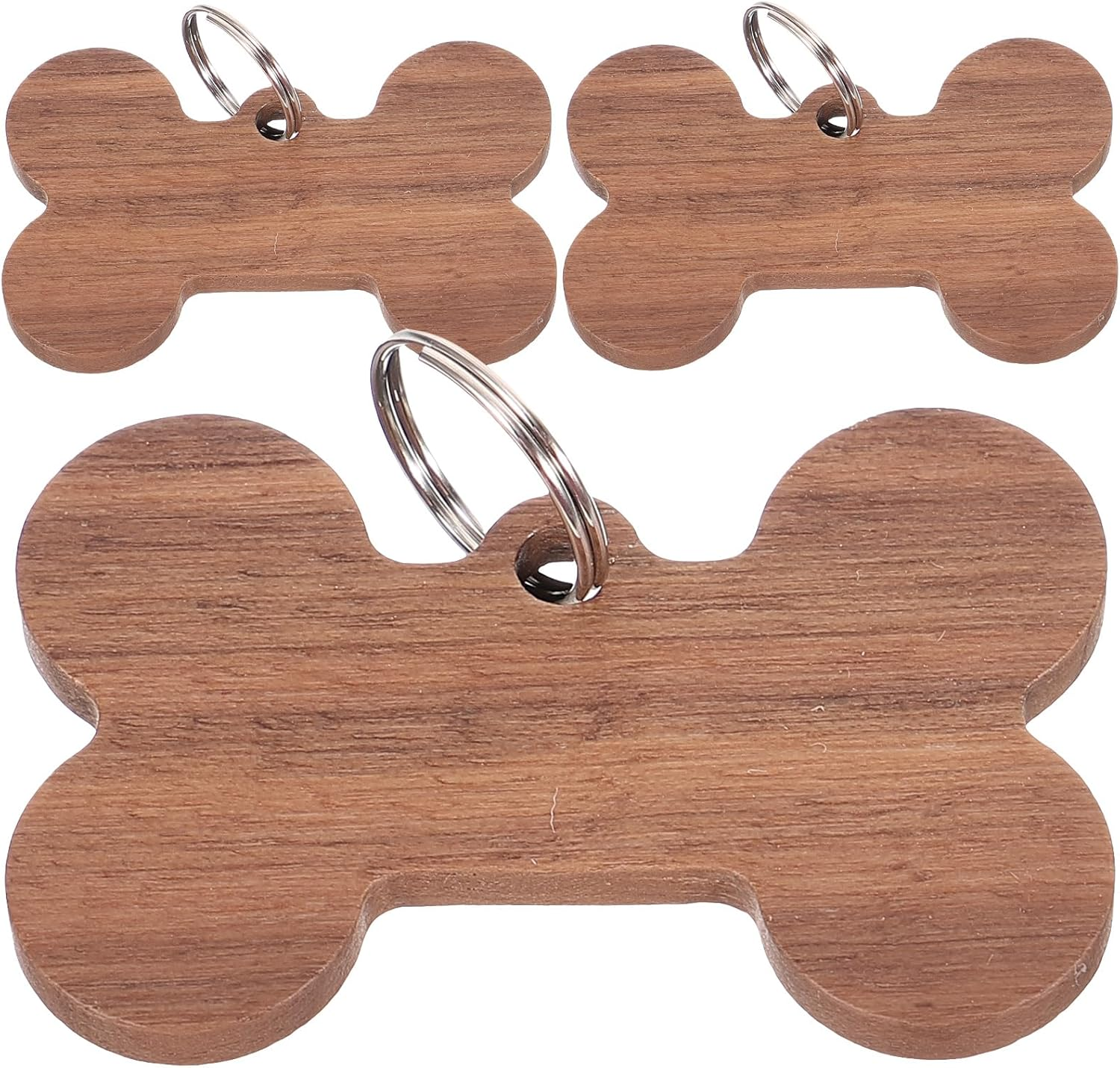 LUOZZY 3Pcs Pet ID Tag for Dog Cat Pet Personalized Tag Puppy Collar Wooden ID Tag Bone Shaped Tag Supplies image number 5