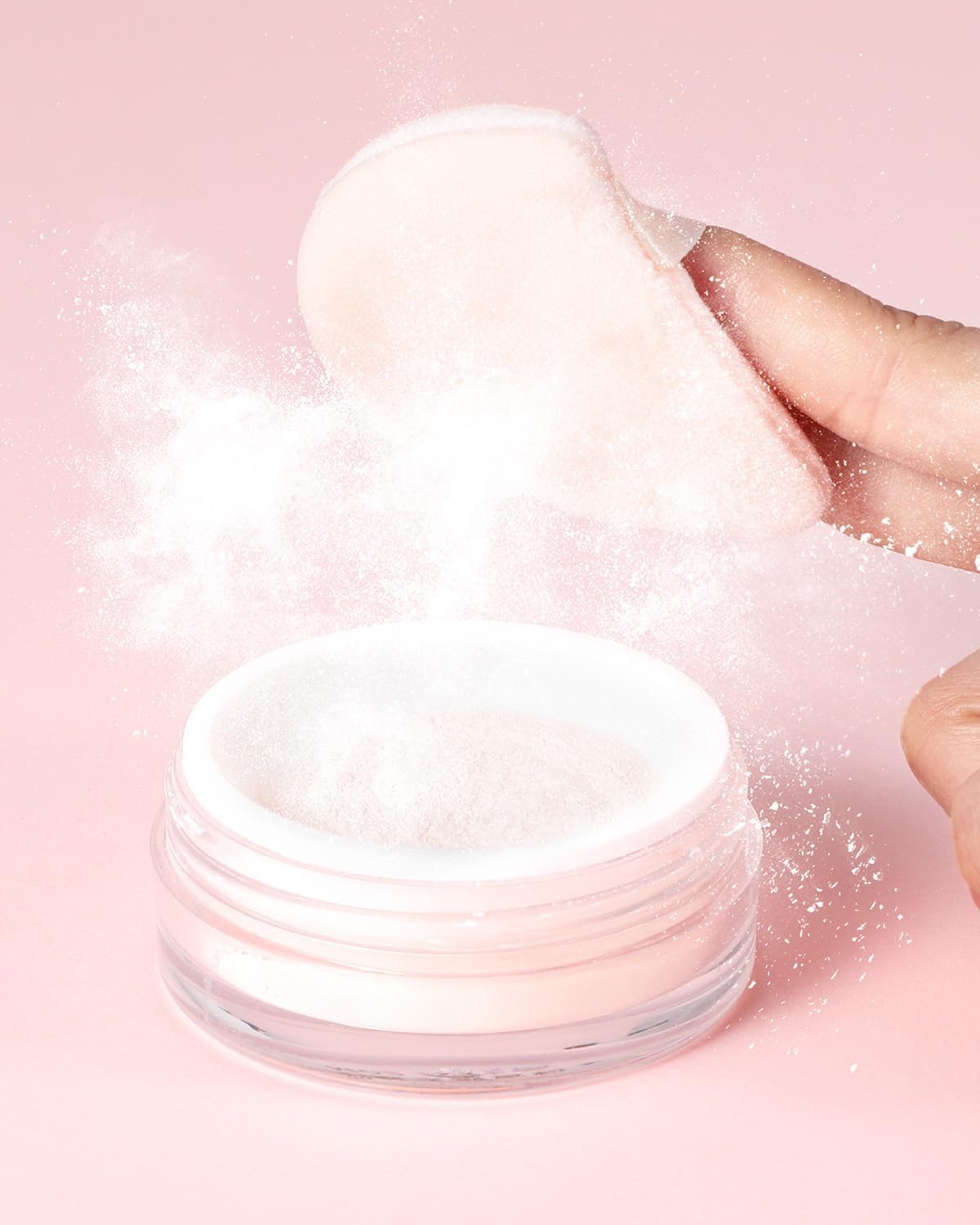 EIGSHOW Triangle Makeup Powder Puff, Face Sponge, Soft Plush Powder Sponge, Suitable for Baking Powder Makeup or Blush, Pink and Beige, Pack of 4 (M113) image number 1