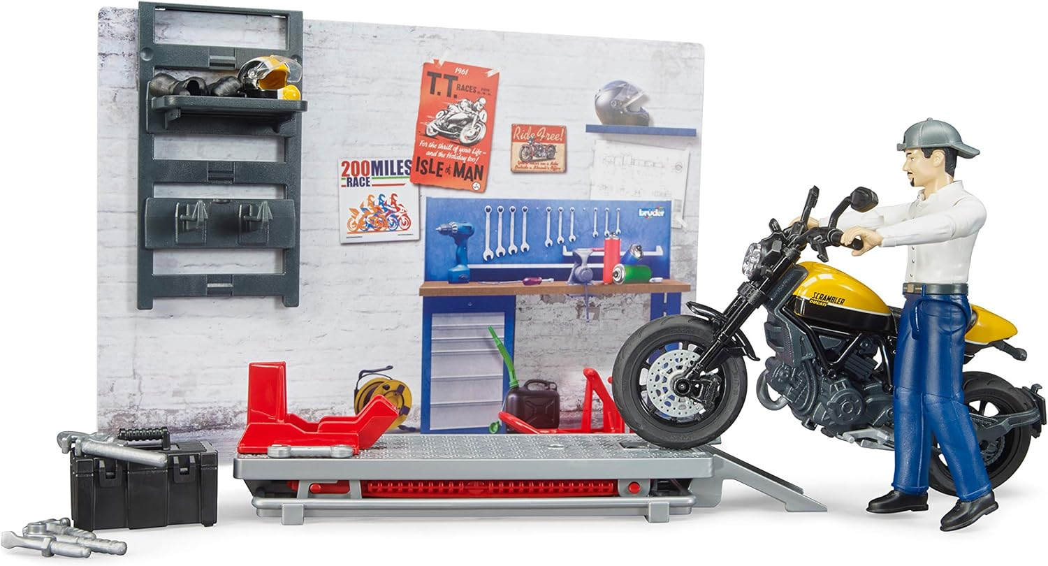 Bruder 62102 Bworld Set - Motorcycle Service W Scrambler Ducati Full Throttle image number 3