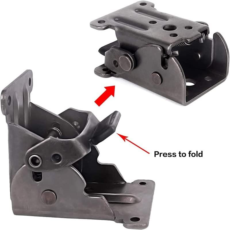 4 * 90 Degree Folding Table Leg Brackets Self Lock Foldable Hinge DIY Heavy Load, Cold Rolled Plate Construction, 2.68X2.48 Inch image number 4