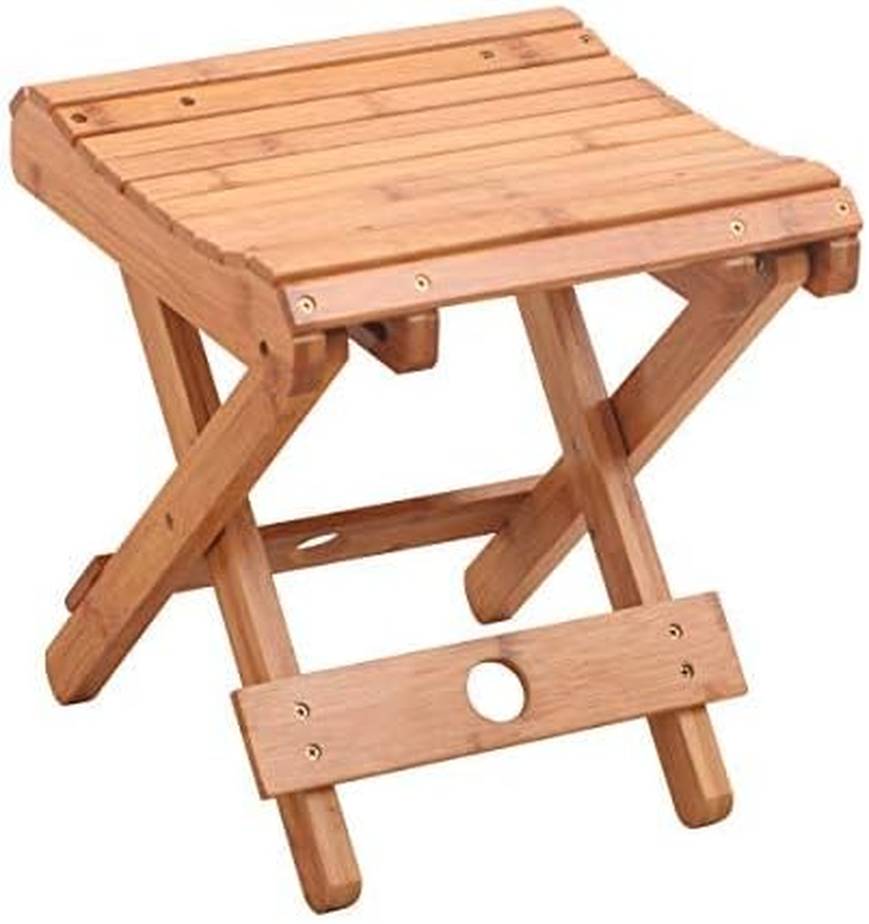 Jaycomey Bamboo Folding Stool for Shaving Shower Foot Rest, Foot Stools for Shower, Portable Wooden Shower Chair, Foldable Shower Seat for Bath, Fully Assembled 12.4 in Height image number 6