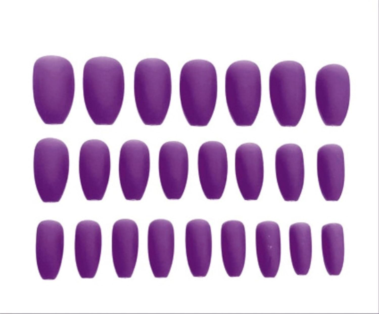 Matte Purple Jam Long Coffin Press on Nails | Full Set of 24 Nails | Reusable Nails | Fake Nails | Nail Art | Purple Nails | Stickers Tabs image number 4