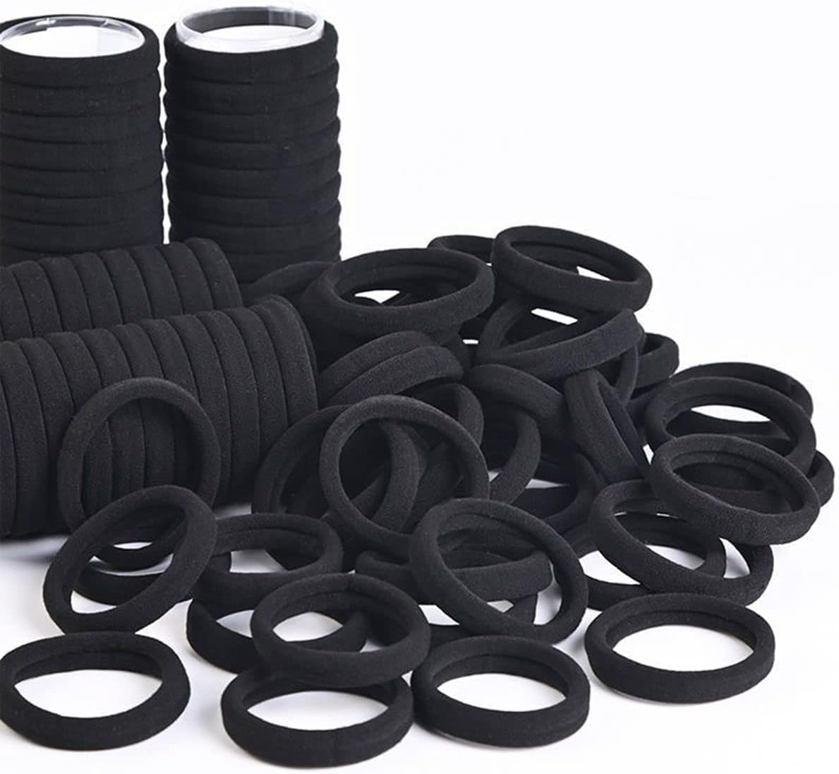 Pack of 50 Hair Bobbles Black Elastic Bands Hair Bands Hair Ties No Metal Elastic Hair Band Braid Elastic Hair Band Ponytail Elastic for Women and Girls Hair Accessories image number 5