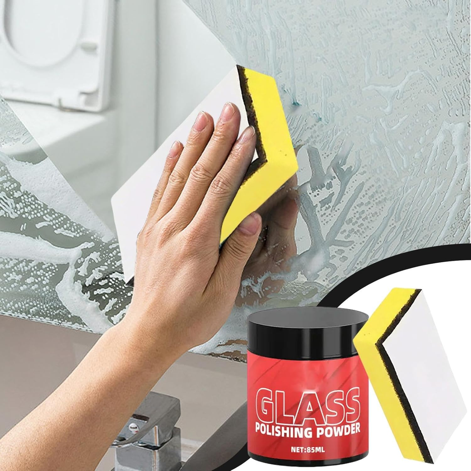 Polish Powder for Auto Glass - 85Ml Windshield Polishing Compound Powder | High Performance Cleaner Automotive Detailing Supplies for Truck Windshield SUV RV Restoration image number 6