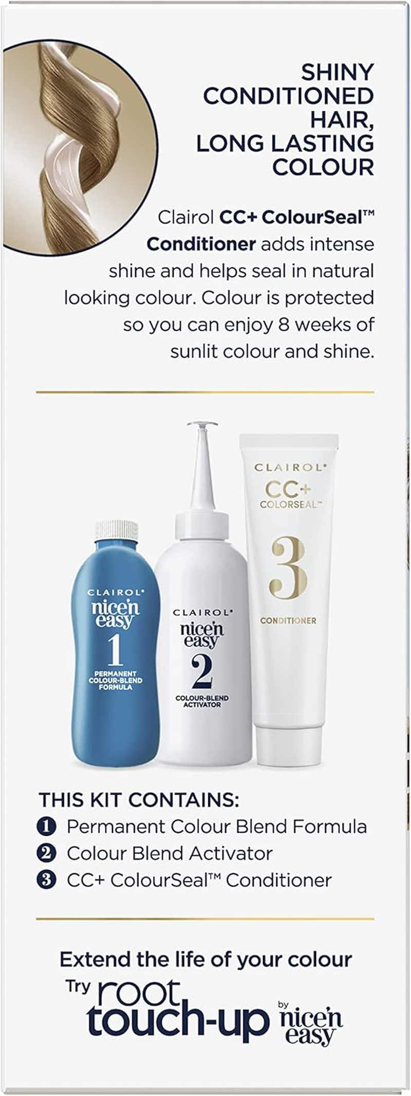 Clairol Nice 'N Easy Permanent Hair Colour 7 Natural Dark Blonde, 100% Grey Coverage, Natural Looking Hair Colour image number 1