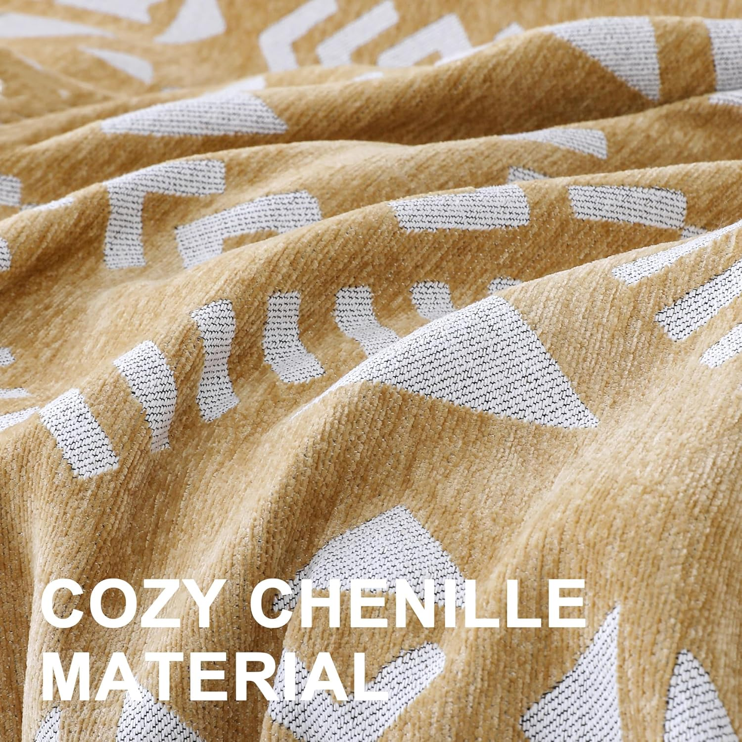 Smarcute Chenille Sofa Cover for Cushion Couch Sofa Slipcover Soft Couch Cover for Sectional Couches Sofa Towel Cover for Living Room Furniture Throw Covers for Pets Dog(Xx-Large,180X381Cm, Khaki) image number 4