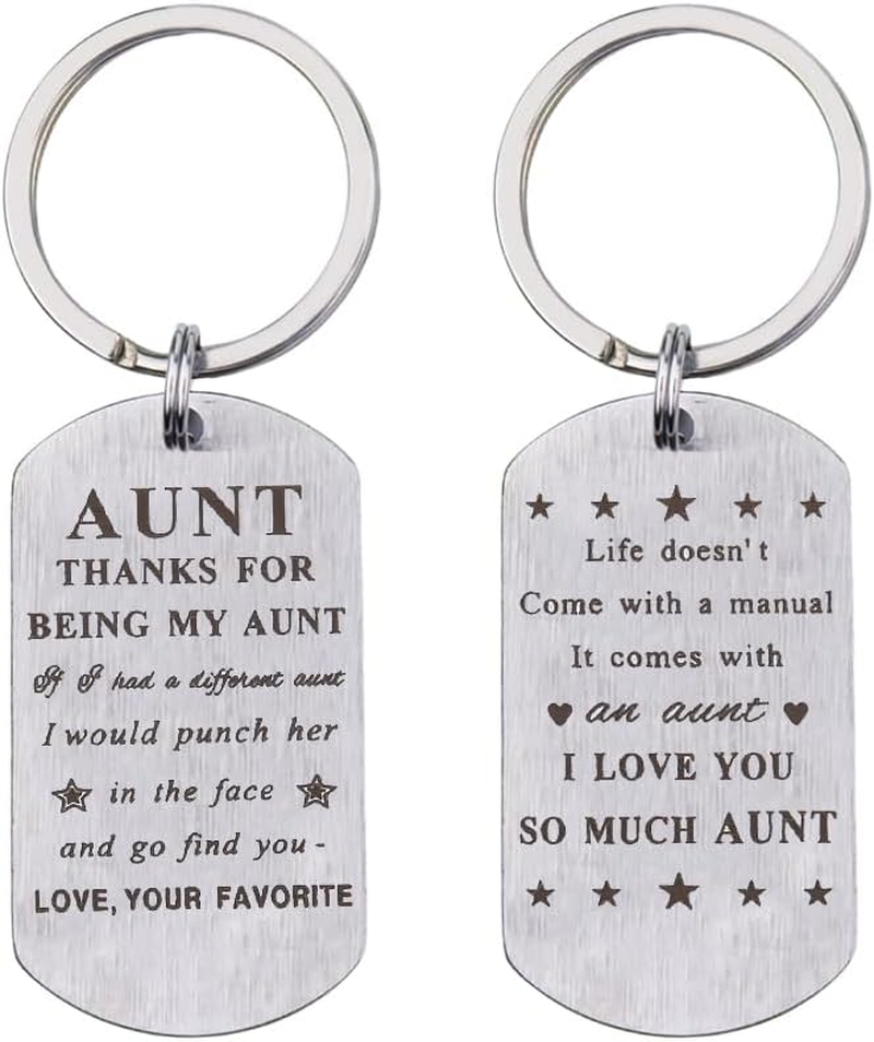 Aunt Christmas Birthday Gifts for Women from Niece Nephew Aunt Keychain Gifts for Aunt Aunts Auntie Aunty Thanks for Being My Aunt Inspirational Keychains Gifts for Aunt Women image number 6