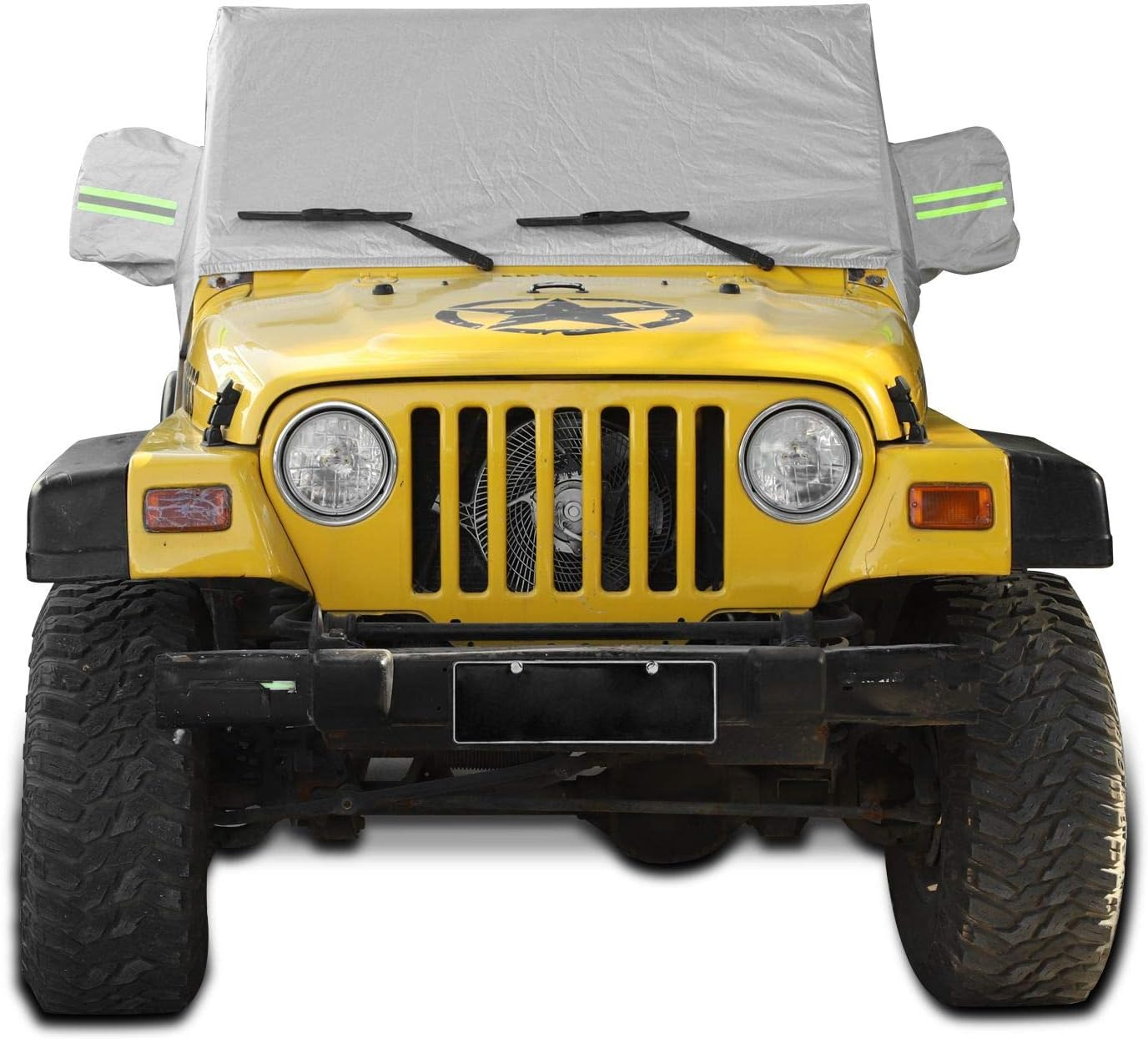 Jecar for Jeep Car Cover Weatherproof Car Cover Protect from Snow Rain Hail Sunshine Fit for Jeep Wrangler TJ 1997 1998 1999 2000 2001 2002 2003 2004 2005 2006 All Submodels
