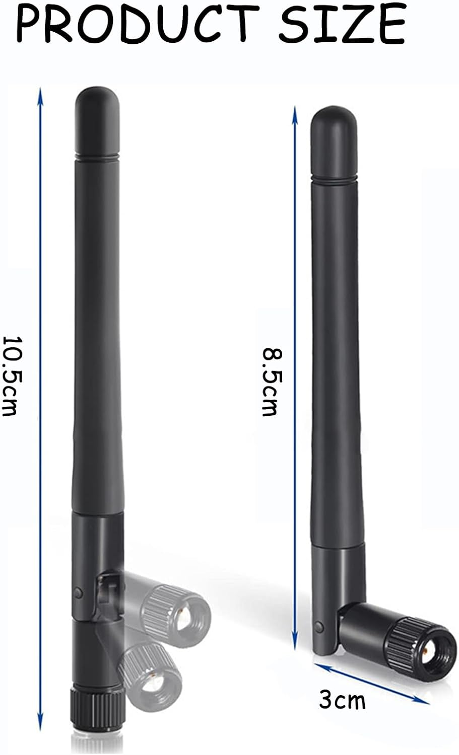 Wifi Antenna 2.4Ghz 5Ghz MIMO RP-SMA Male Aerial (2-Pack) Compatible with Desktop Computer Wifi Router Wireless Network Card USB Adapter Security IP Camera Video Surveillance Monitor System