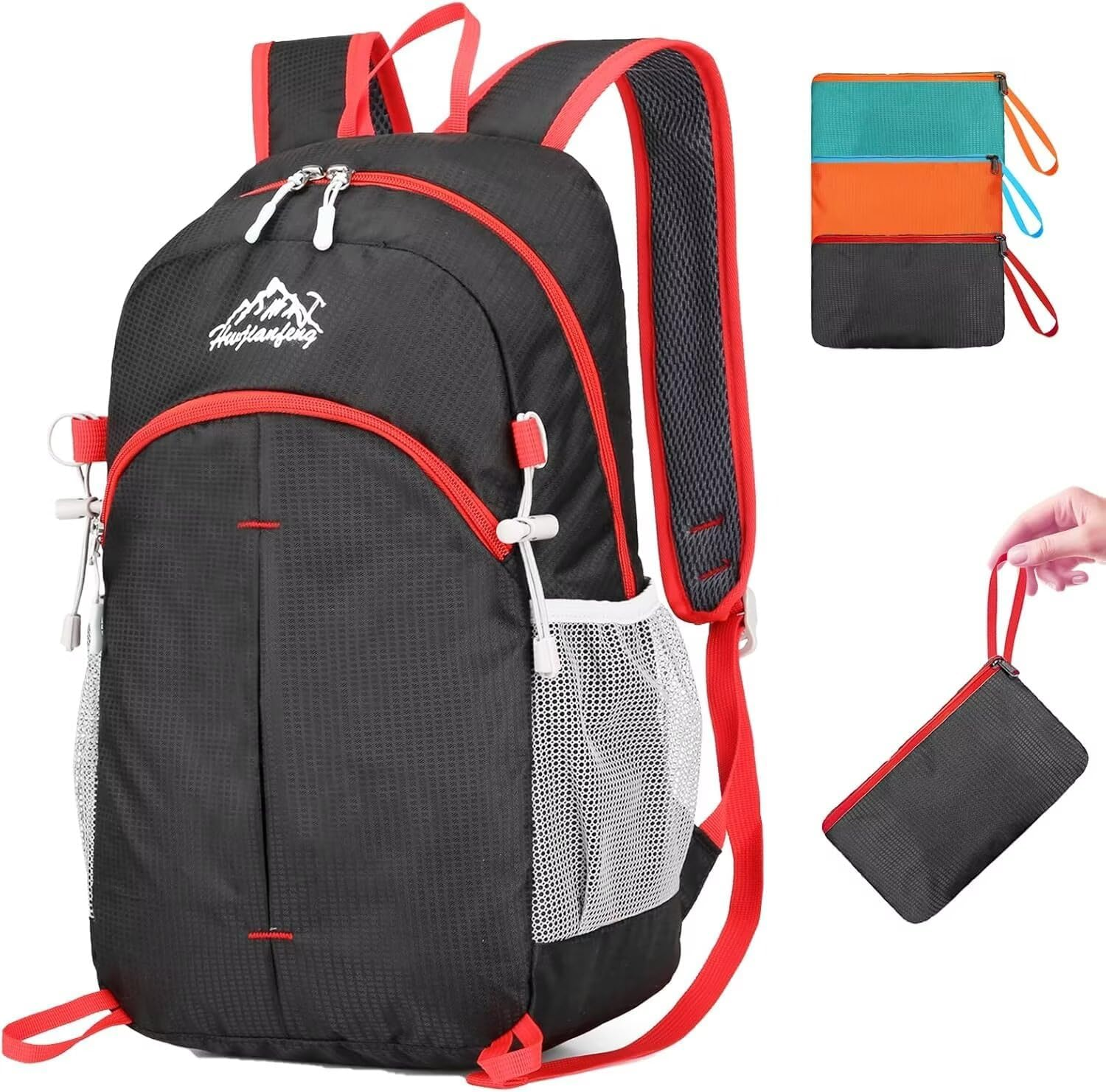 ROSSRORE Foldable Backpack 20L Waterproof Lightweight Pack, Travel Daypack for Men & Women,Hiking Backpack for Travel Camping Cycling 0.46Lb Winter Outdoor Leisure Gear