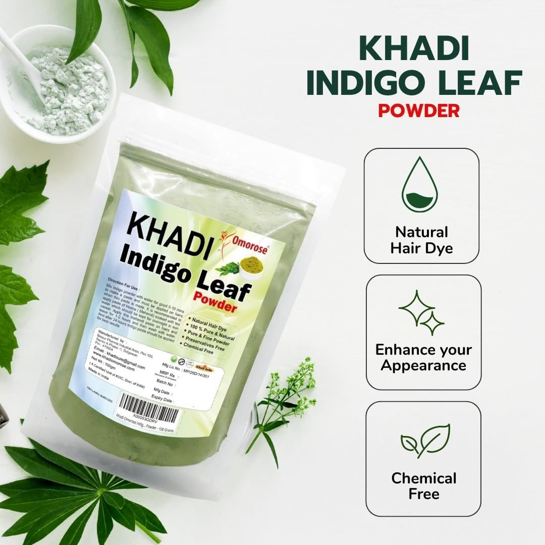 Khadi Indigo Leaves Powder - 100 Grams image number 2