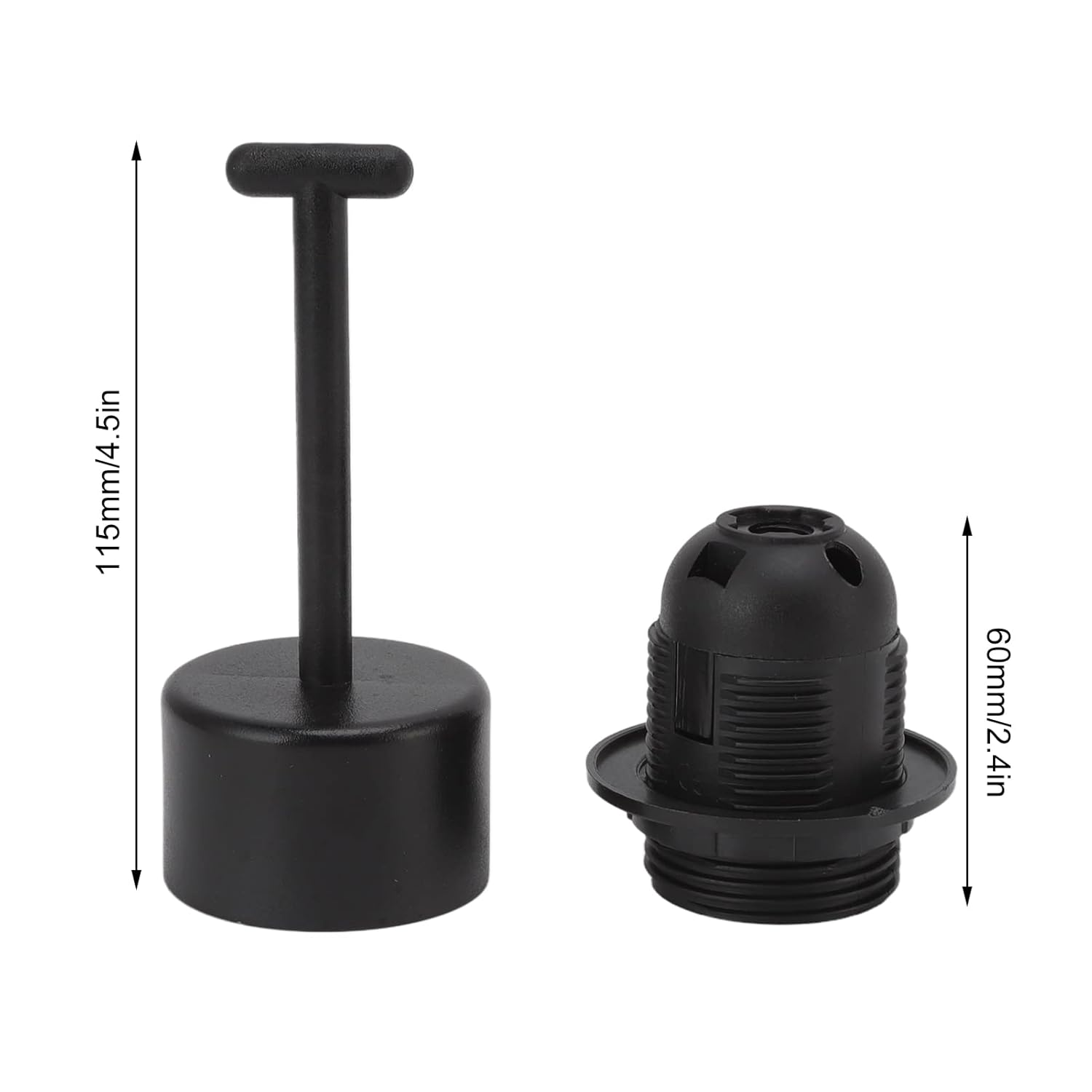 E27 Lamp Holder, High Temperature Resistance 10Pcs Safe to Use E27 Light Base Socket for Restaurant Lamp (Black) image number 6