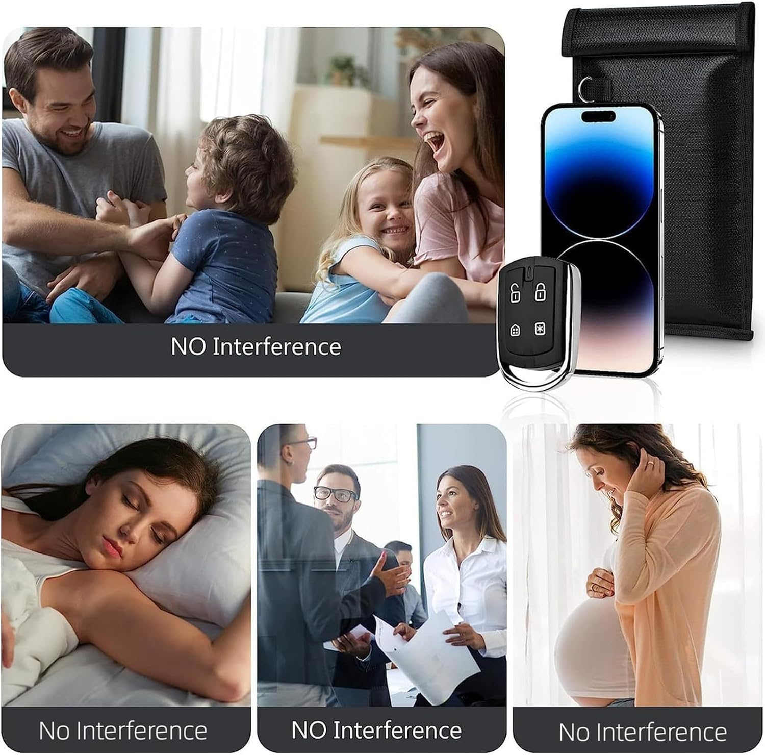 1PC Faraday Bag for Phone Key Fob Protector, Faraday Cage for Anti-Theft Anti-Tracking, Fireproof & Waterproof Faraday Bags EMP Proof, Cell Phone Signal Jammer Car Key/Wifi/Rfid/Gps Signal Blocker image number 6