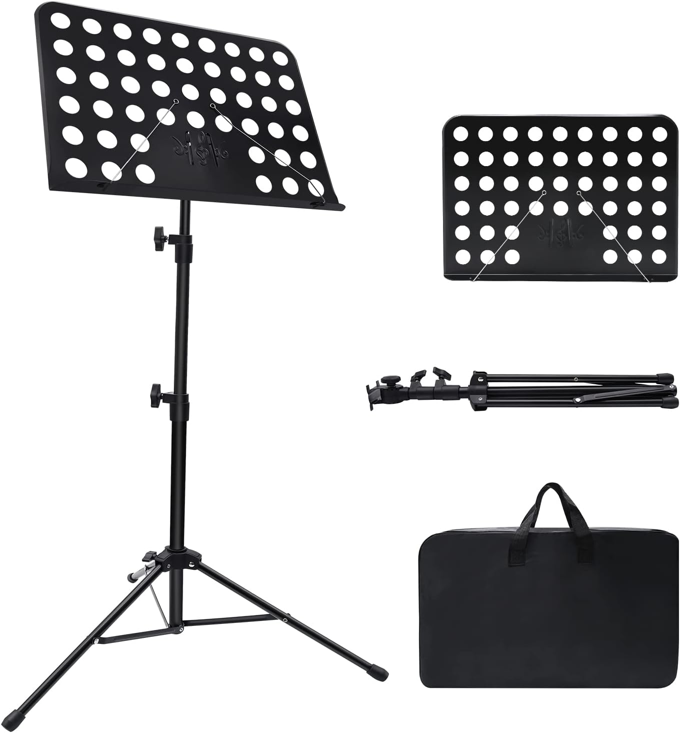 1/2/3 Pack Sheet Music Stand, Adjustable Music Stand with Carrying Bag, Professional Music Book Holder Music Sheet Clip Holder for Guitar, Ukulele, Violin Players(Standard Version, 1 Pack)