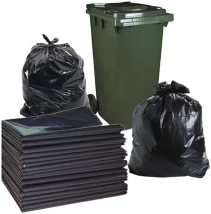 Garbage Bags 54L Carton of 250 - Topbanana Black Rubbish Bin Liners 85 X 64 Cm - 18 Um Standard Thickness - Waste Bags for Offices, Commercial Spaces, Household & Cleaning