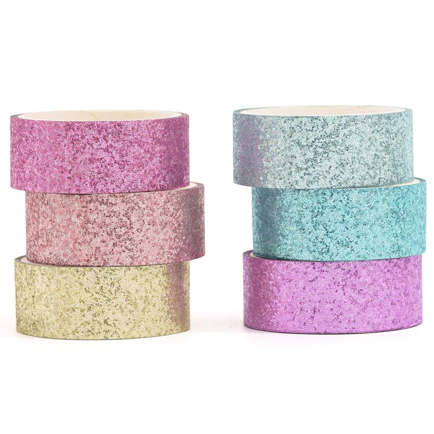 YUBBAEX 10 Colors Glitter Washi Tape Set Sparkling Masking Tape Metallic Decorative for Arts, DIY Crafts, Bullet Journal Supplies, Planners, Scrapbook, Card/Gift Wrapping (Rainbow 10 Colors)