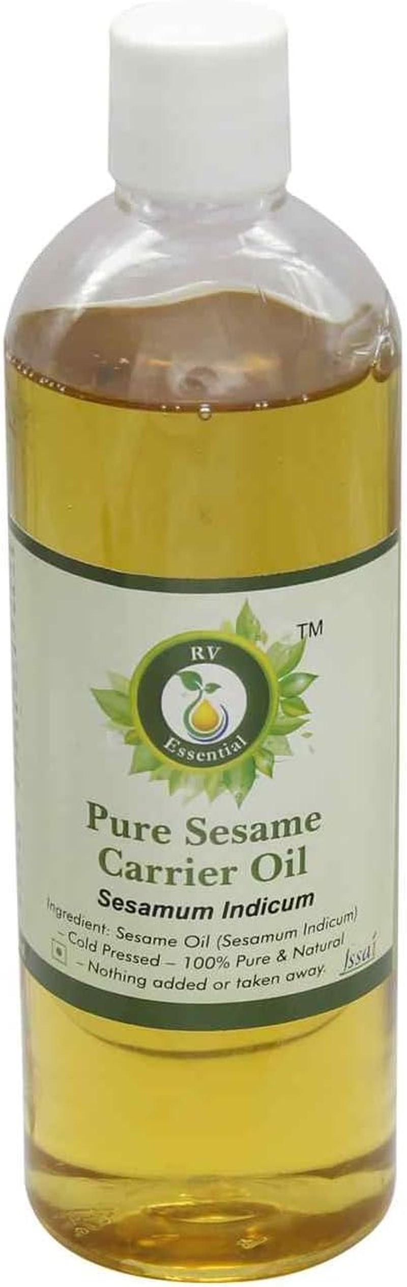 Sesame Oil | Sesamum Indicum | Pure Sesame Oil | Sesame Seed Oil | for Body | for Hair | for Skin | 100% Pure Natural | Cold Pressed | 100Ml | 3.38Oz by R V Essential