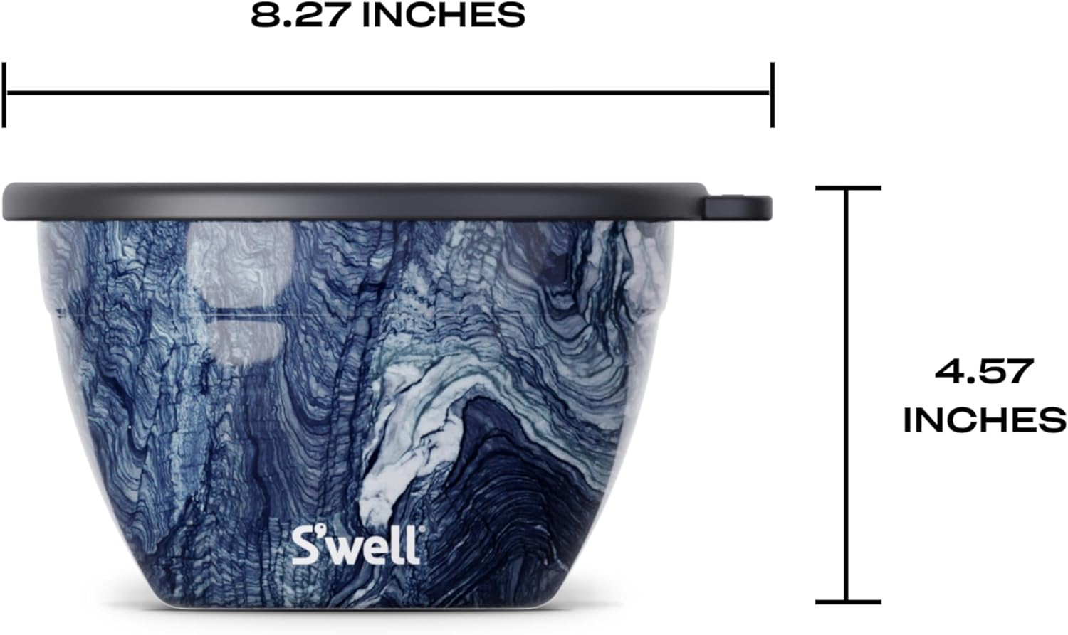 S'Well Stainless Steel Salad Bowl Kit - 64Oz, Azurite - Comes with 2Oz Condiment Container and Removable Tray for Organization - Leak-Proof, Easy to Clean, Dishwasher Safe image number 5